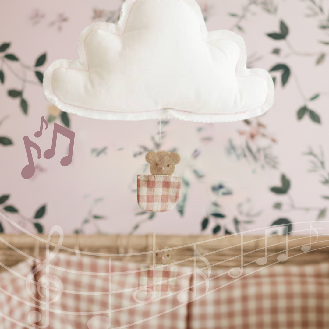 Alimrose Cloud Musical Mobile // Little Ted Rose Check