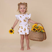 Short Sleeve Organic Dress // Sunflower