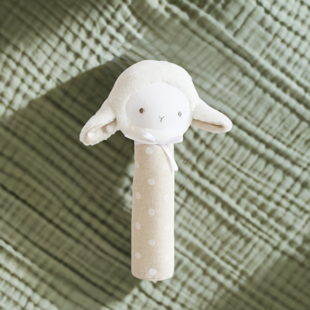 Alimrose Lamby Squeaker // White Dot