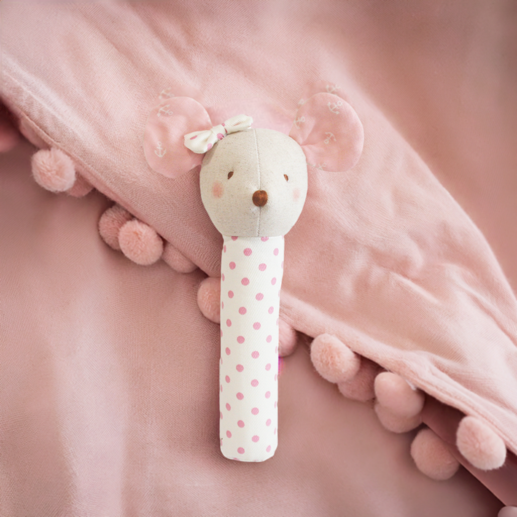 Alimrose Mouse Squeaker // Pink Dot